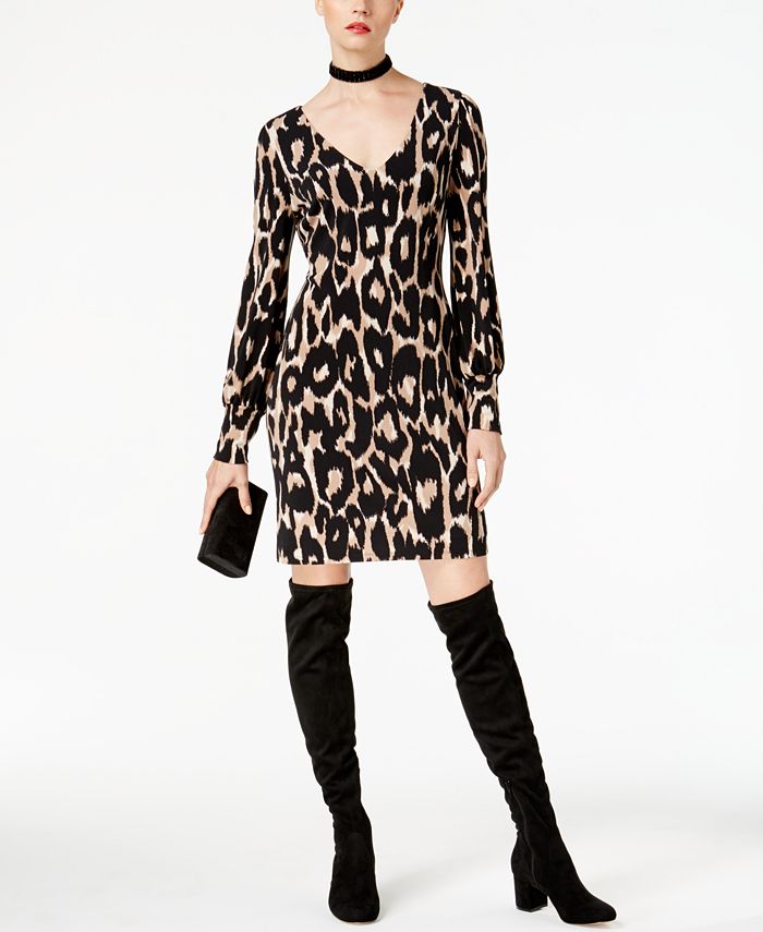 INC International Concepts I.N.C. Petite Leopard Print V Neck