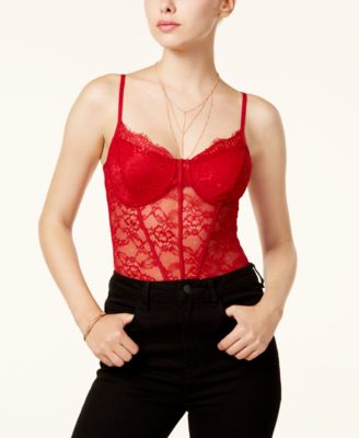 red guess bodysuit