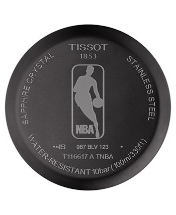 Tissot - Men's Swiss Chonograph Chrono XL NBA New York Knicks Black Leather Strap Watch 45mm