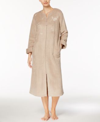 Miss Elaine - Petite Fleece Embroidered Robe