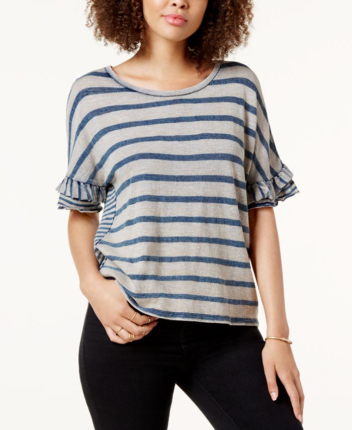 Lucky Brand Cotton Mixed-Stripe T-Shirt - Macy's
