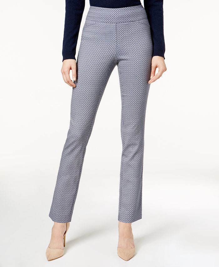 Charter Club Petite Printed Cambridge Pull-On Pants, Created for Macy's ...