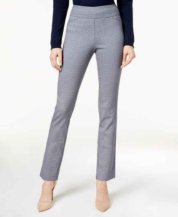 Charter Club Cambridge Patterned Slim-Leg Pants, Created for Macy's ...