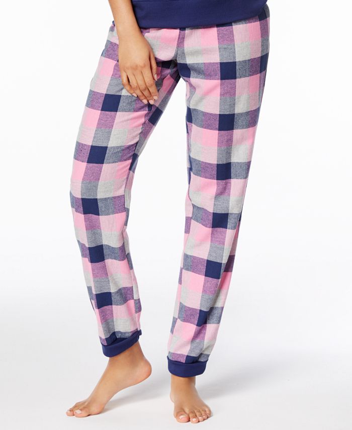 Jenni by Jennifer Moore Checkered Cotton Jogger Pajama Pants, Created ...