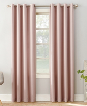 Sun Zero Grant Solid Grommet Curtain Panel, 54" X 63" In Blush
