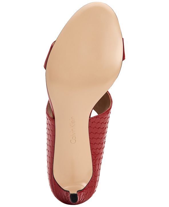 calvin klein women's cecily slip on heeled dress sandals