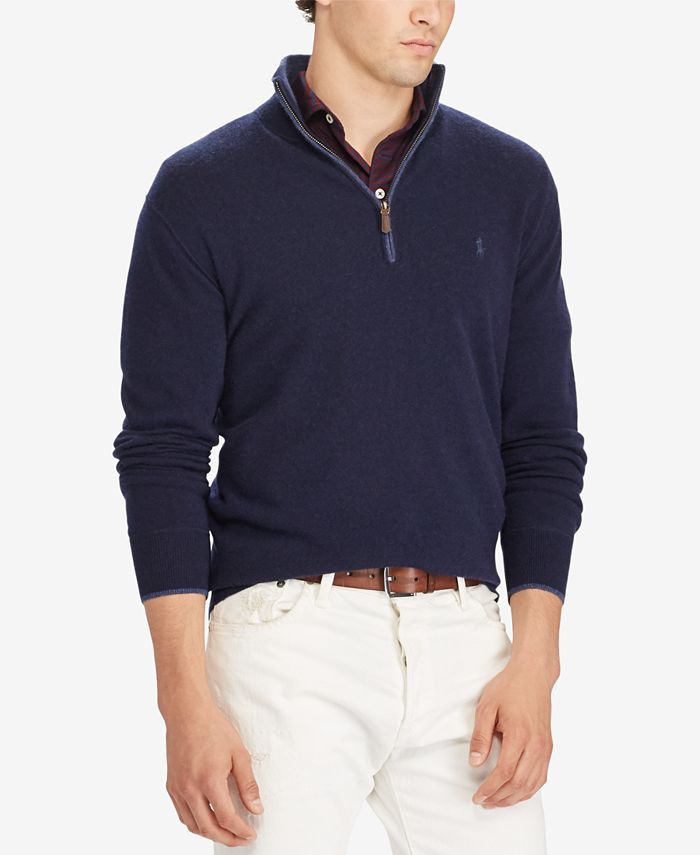 Polo Ralph Lauren Men's Half-Zip Cashmere Sweater - Macy's