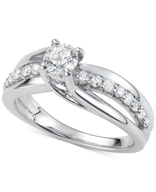 Macy S Diamond Elevated Twist Engagement Ring 7 8 Ct T W In