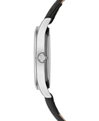  Women's Black Leather Strap Watch 30mm