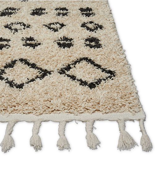 Macy's Fine Rug Gallery Rocco Shag ROC02 Cream 2' 2" x 8' 1" Runner