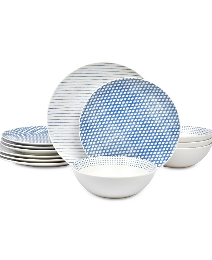 Noritake - Blue Hammock 12-Pc. Dinnerware Set, Created for Macy's