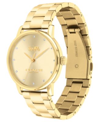COACH Women's Grand Gold-Tone Stainless Steel Bracelet Watch 36mm