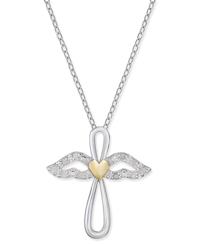 Macy's Diamond Accent Gold-plated Angel Pendant Necklace - Macy's