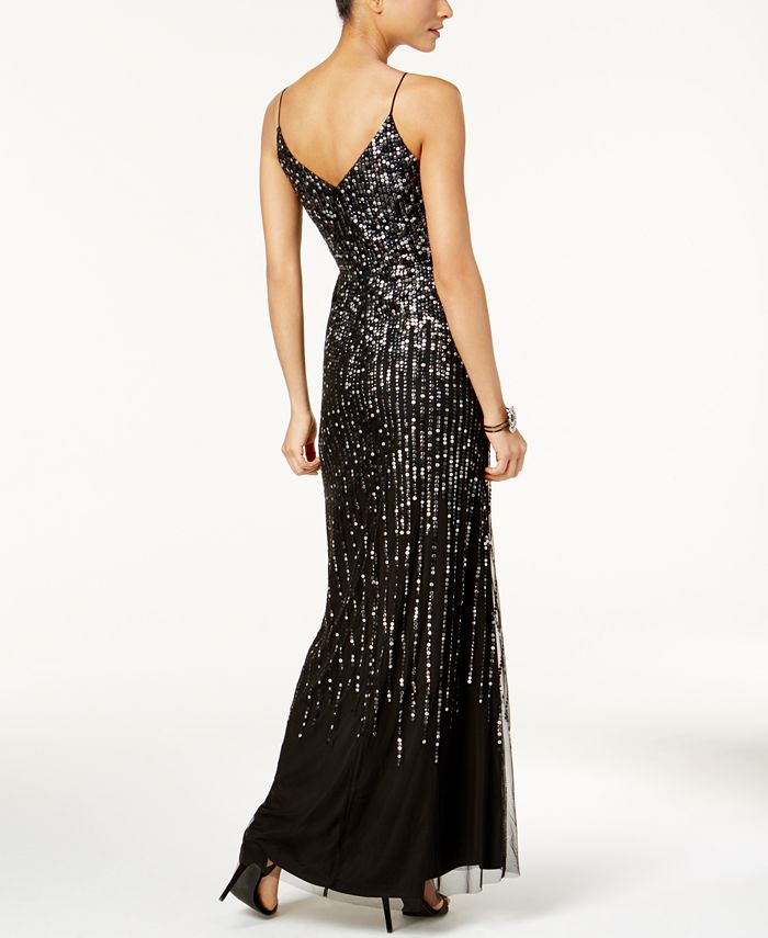 Adrianna Papell Sequined Gown - Macy's