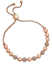 Pavé & Imitation Pearl Slider Bracelet, Created for Macy's 