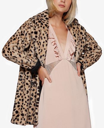 Avec les filles leopard print faux fur car coat new arrivals