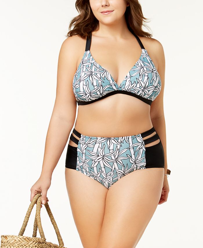 Raisins Curve Trendy Plus Tummy Control High Waist Bikini Bottoms Macys 