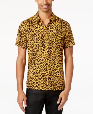 GUESS Men's Leopard-Print Shirt - Macy's