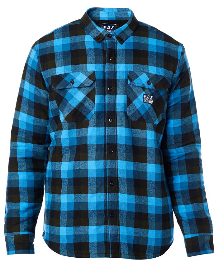 Fox Men's Roverfield Plaid Fleece-Lined Flannel Shirt - Macy's