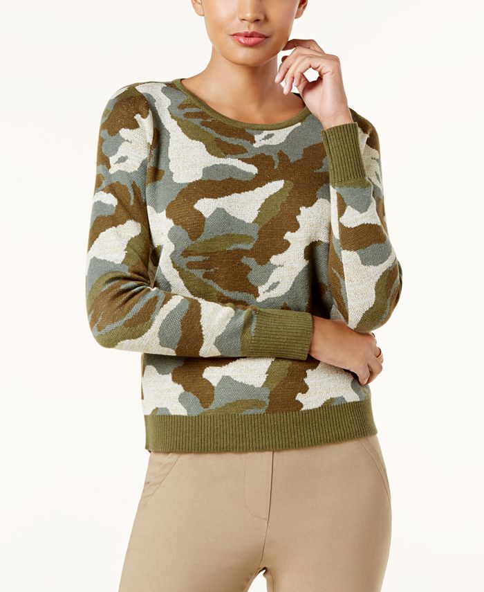 Army print outlet sweater