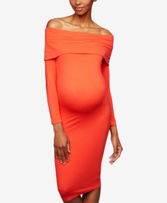 A Pea in the Pod - Maternity Off-The-Shoulder Ruched Dress