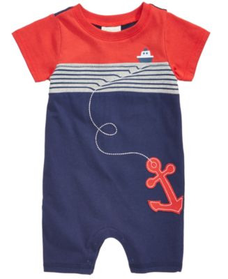 First Impressions Baby Boys Cotton Nautical Romper, Created for