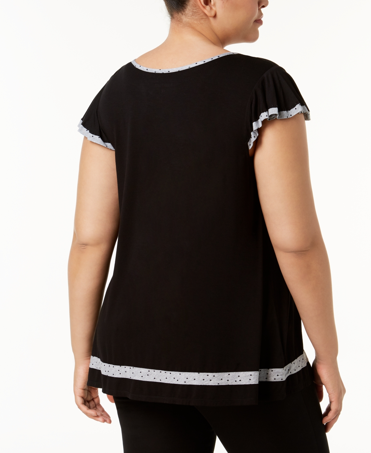 Shop Ellen Tracy Plus Size Yours To Love Short Sleeve Top In Black Dot
