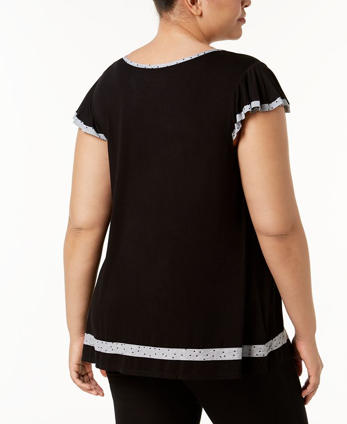 Ellen Tracy Plus Size Yours to Love Short Sleeve Top - Macy's