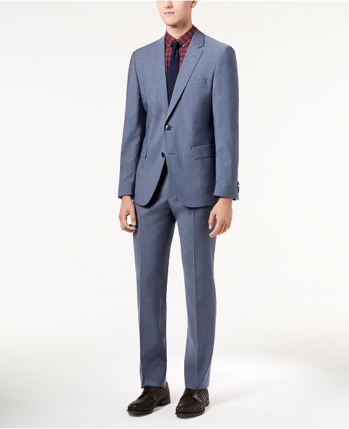 Hugo Boss HUGO Men's SlimFit Blue Chambray Suit & Reviews Suits