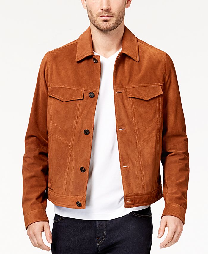 Michael Kors Men's Suede Trucker Jacket & Reviews - Coats & Jackets - Men -  Macy's