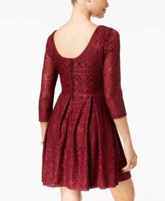 B Darlin Juniors' Lace Fit & Flare Dress - Macy's