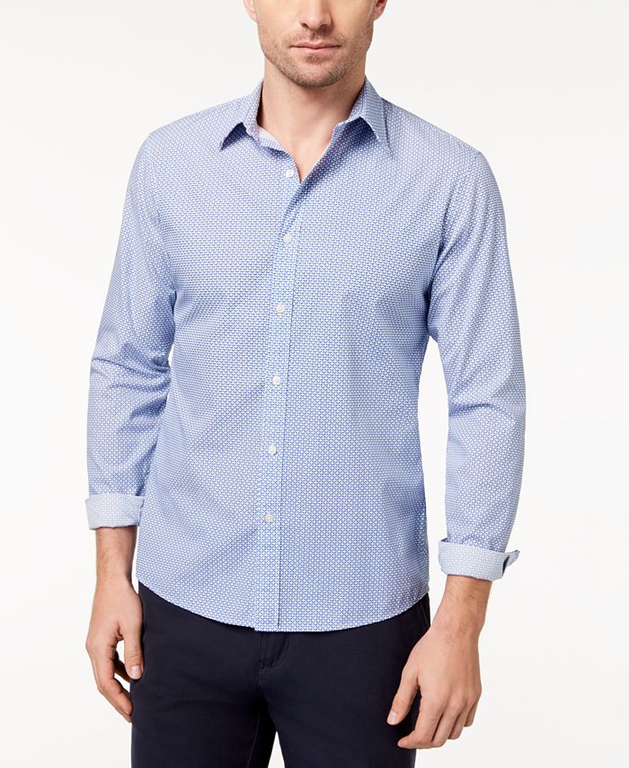 Michael Kors Men's Slim-Fit Geo-Print Shirt & Reviews - Casual Button ...