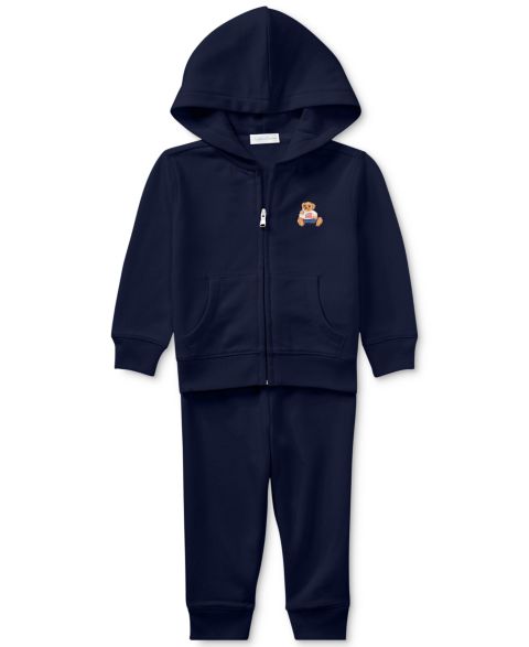 Детский комплект Polo Ralph Lauren для малыша: худи с мишкой и брюки, 2 предмета, цвет: Тёмно-синий