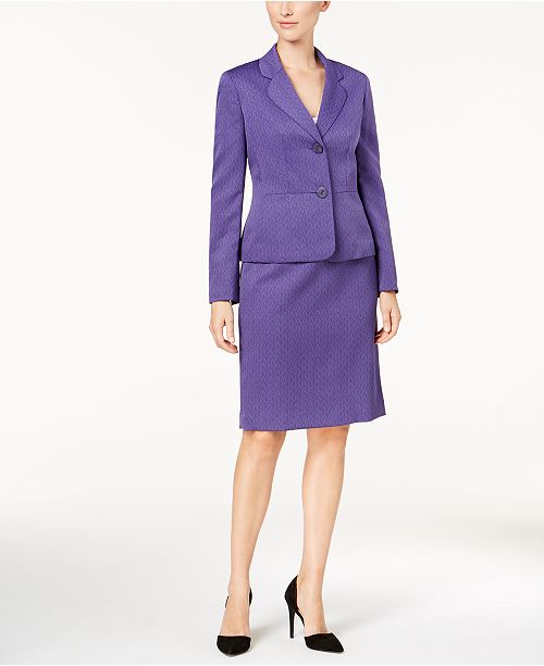 Le Suit Jacquard Skirt Suit & Reviews Wear to Work Women Macy's