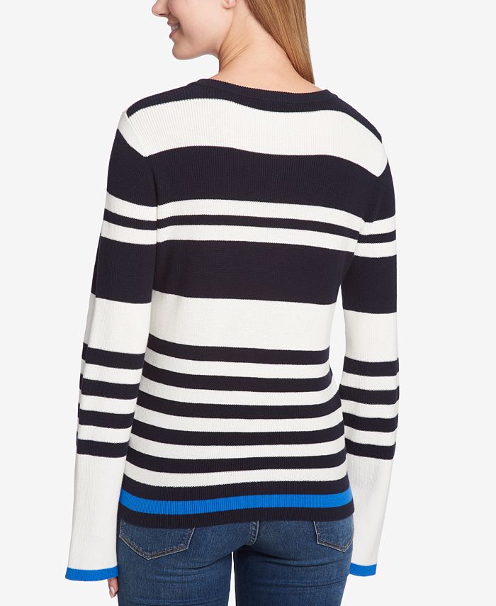 Tommy Hilfiger Cotton Lace-Up Sweater, Created for Macy's - Macy's