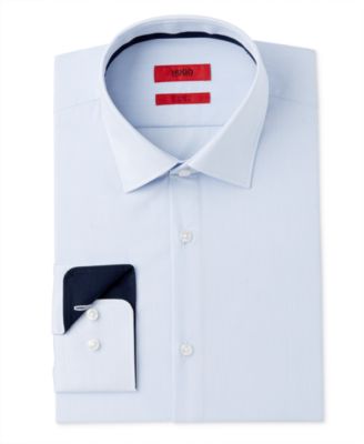Hugo Boss - Men's Classic/Regular Fit Blue Stripe Dress Shirt