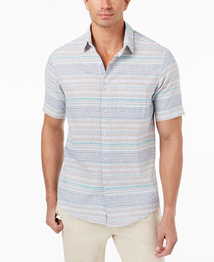Tasso Elba Men's Marren Striped Shirt, Created for Macy's & Reviews ...