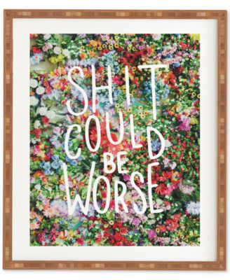 Deny Designs - Craft Floral Typography Framed Wall Art