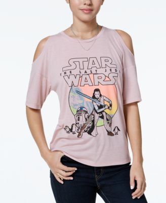 Star Wars - Juniors'  The Last Jedi Cold-Shoulder Graphic T-Shirt