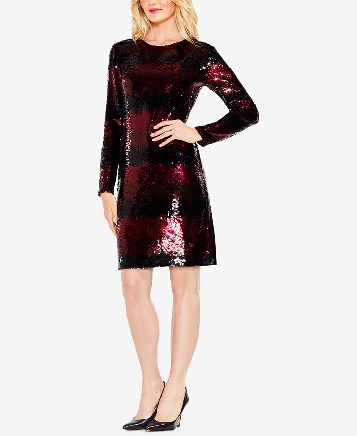 Vince Camuto Sequin-Striped Dress - Macy's