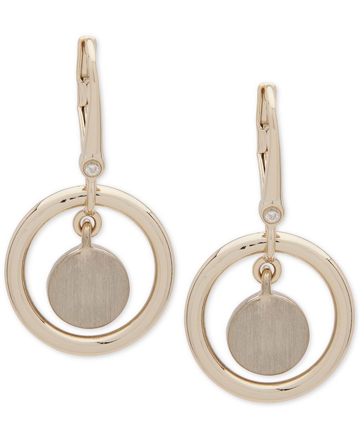 DKNY Gold-Tone Orbital Drop Earrings, Created for Macy's - Macy's
