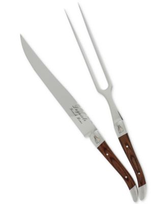 Laguiole Pakkawood Carving Knife and Fork Set.