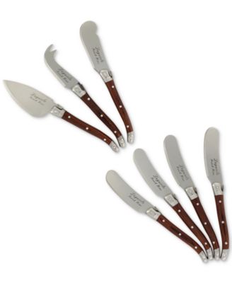 Laguiole Pakkawood Cheese Knife & Spreader Set 7 Piece.