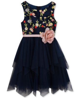 Rare Editions - Embroidered-Bodice Dress, Toddler Girls (2T-5T)