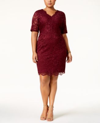 Ellen Tracy Plus Size Lace Sheath Dress - Macy's