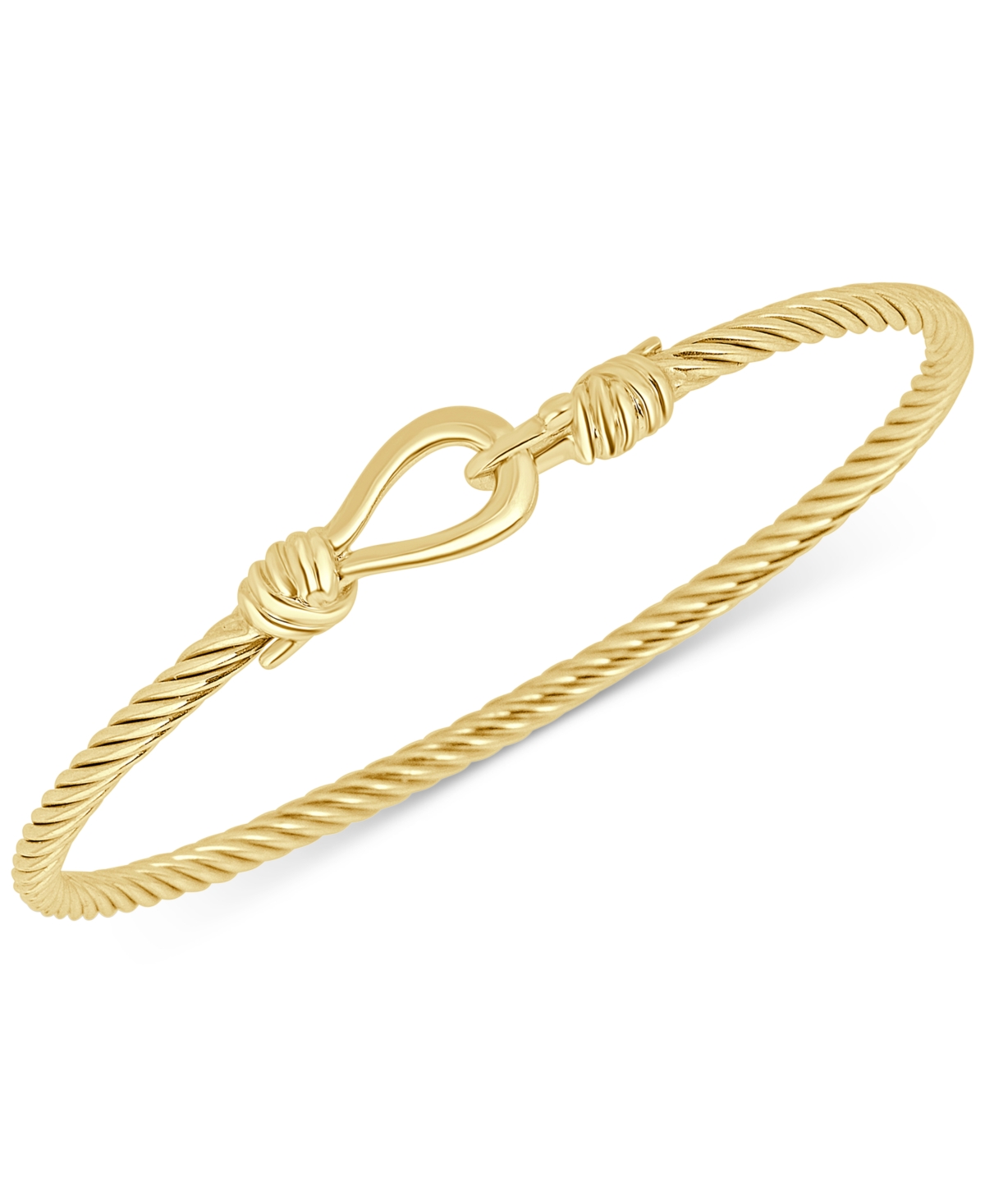 Torchon Knot Bangle Bracelet in 14k Gold-Plated Sterling Silver - Gold