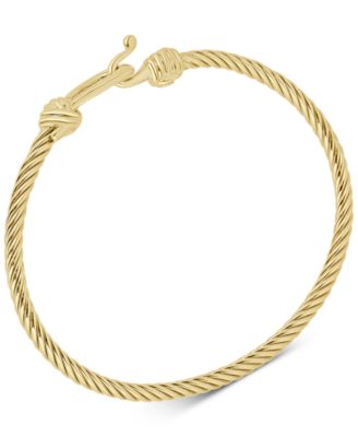 Torchon Knot Bangle Bracelet in 14k Gold-Plated Sterling Silver