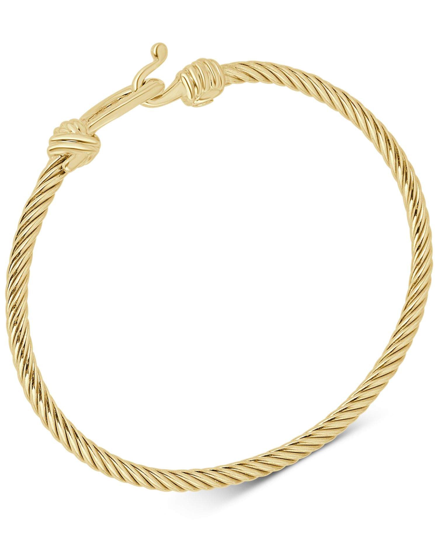 Torchon Knot Bangle Bracelet in 14k Gold-Plated Sterling Silver