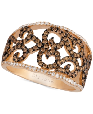 image of Le Vian Chocolatier Diamond Lattice Ring (7/8 ct. t.w.) in 14k Rose Gold