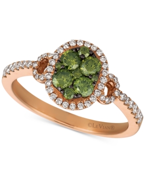 image of Le Vian Exotics Diamond Halo Ring (5/8 ct. t.w.) in 14k Rose Gold